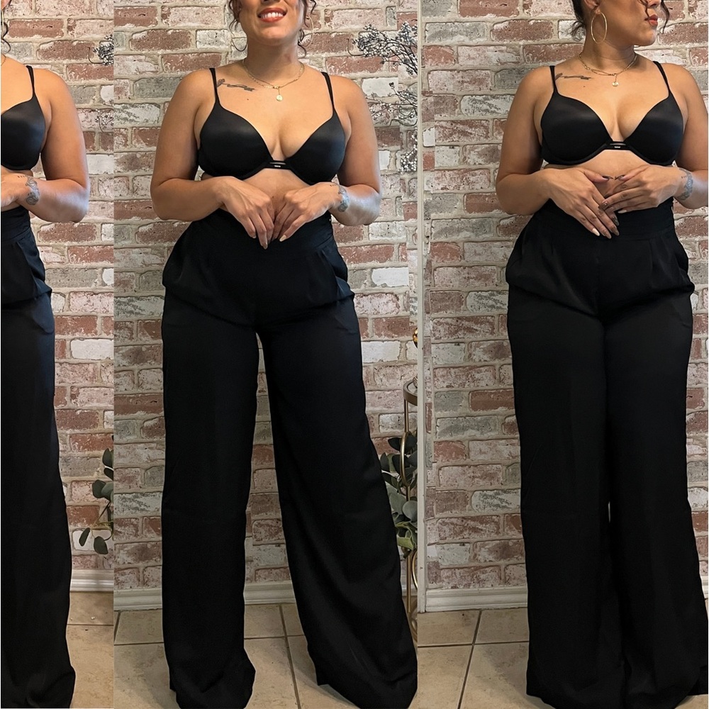 Wide legged satin trousers/ pants